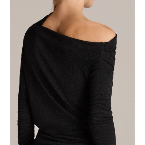AllSaints Spitalfields 6 Black Ruched Long Sleeve Stretch - Picture 6 of 12